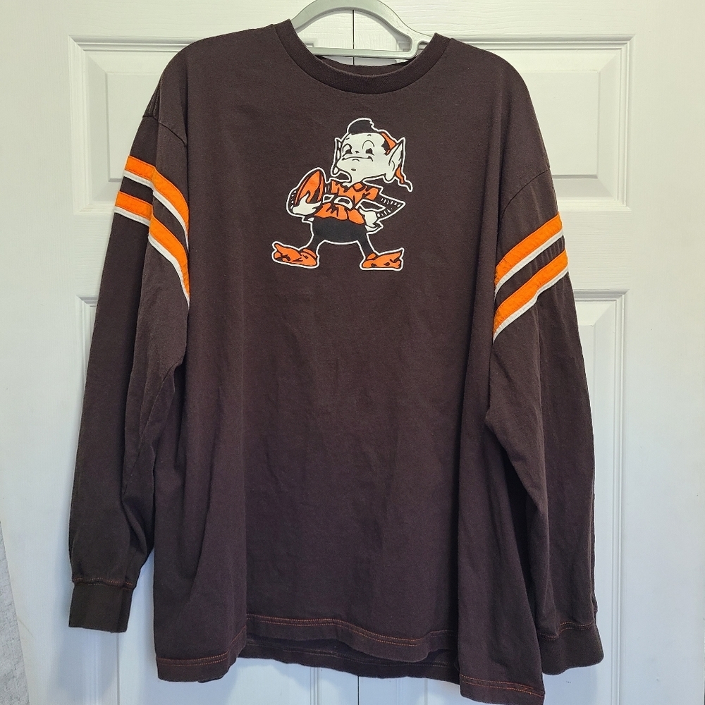 Cleveland Browns Throwback Retro‎ 2010 Mens Long Sleeved Shirt Size 2XL